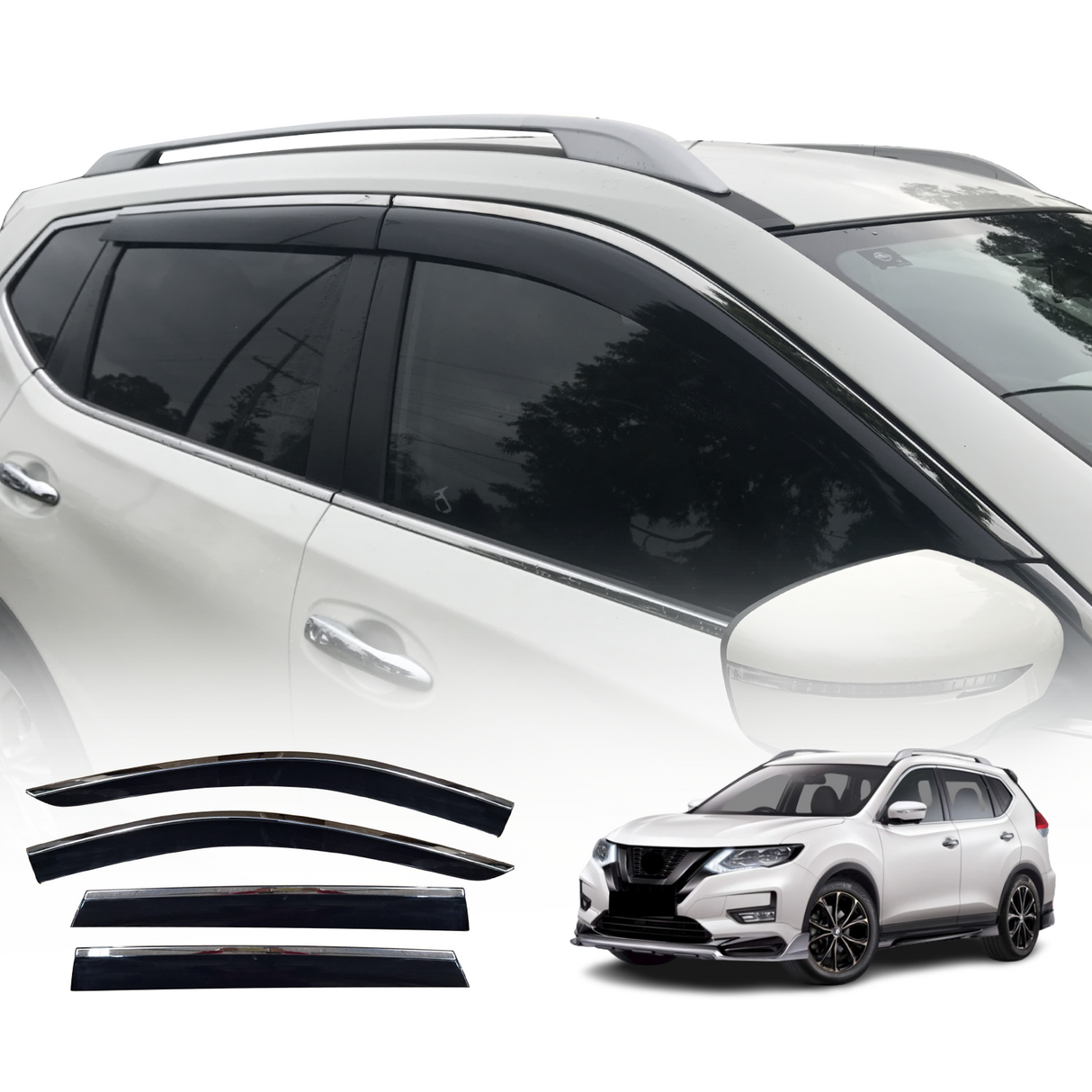 Stainless Edge Weather Shields for Nissan X-Trail T32 2014-2022