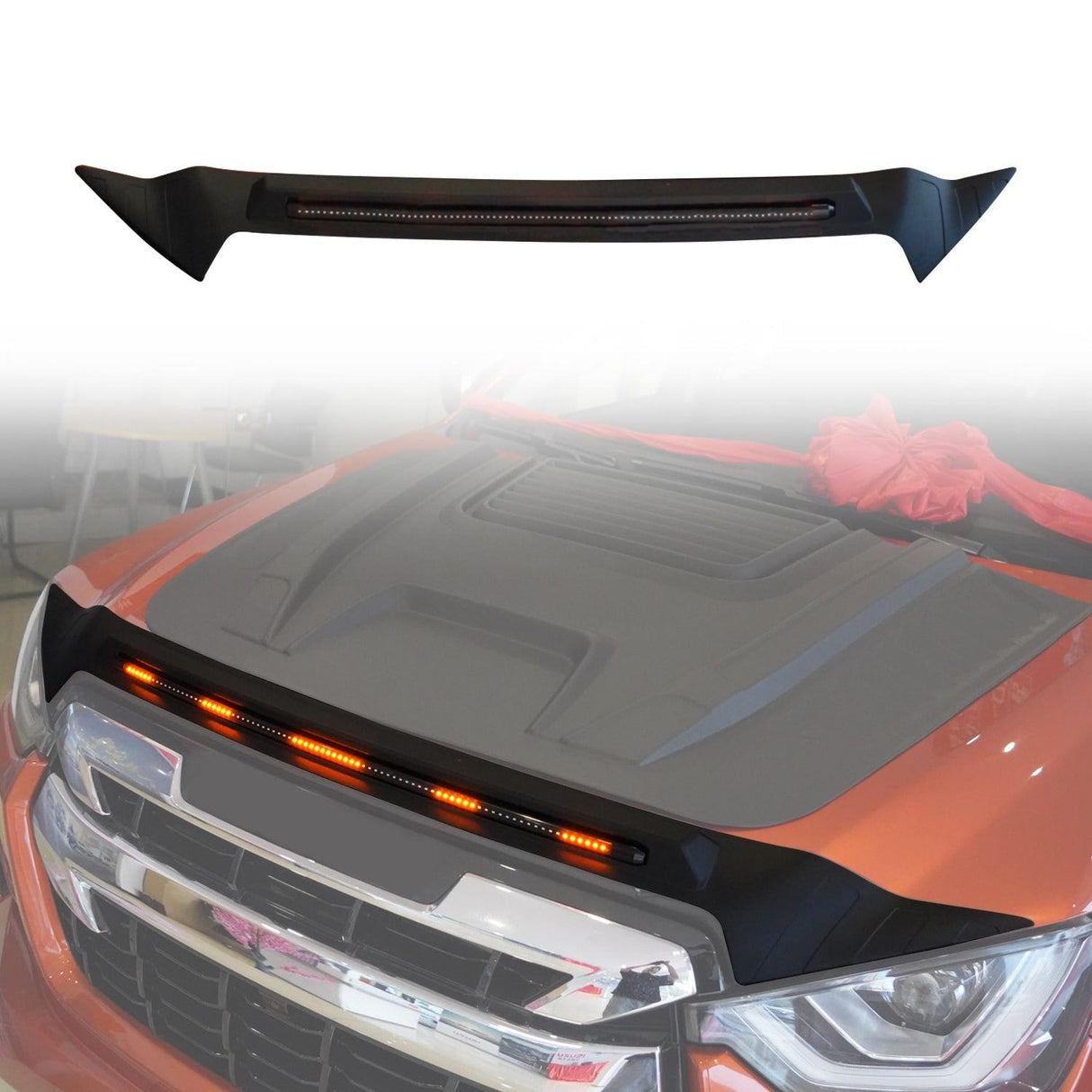 Bonnet Protector with LED Lights for  ISUZU MU-X MUX 2021-Onwards