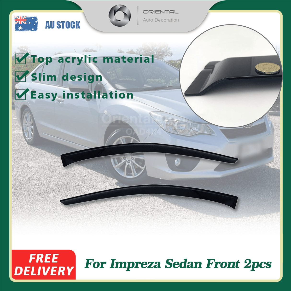 Weather Shields for Subaru Impreza G4 Series Sedan 2012-2016 2PCS