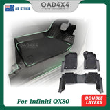 5D Double-Layer Car Floor Mats for Infiniti QX80 Z62 2015-2019