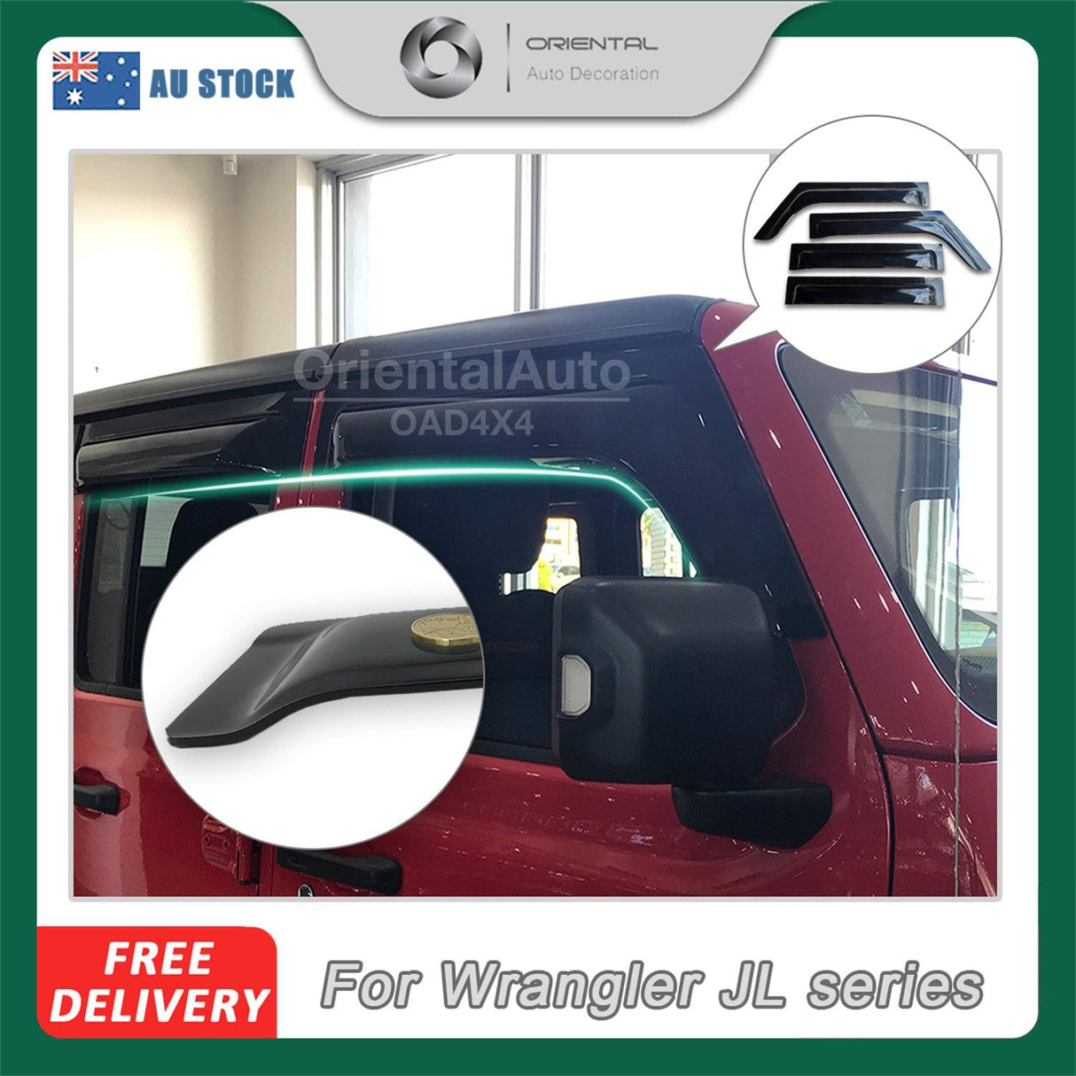 Widened Weather Shields for Jeep Wrangler JL Series 2018-Onwards