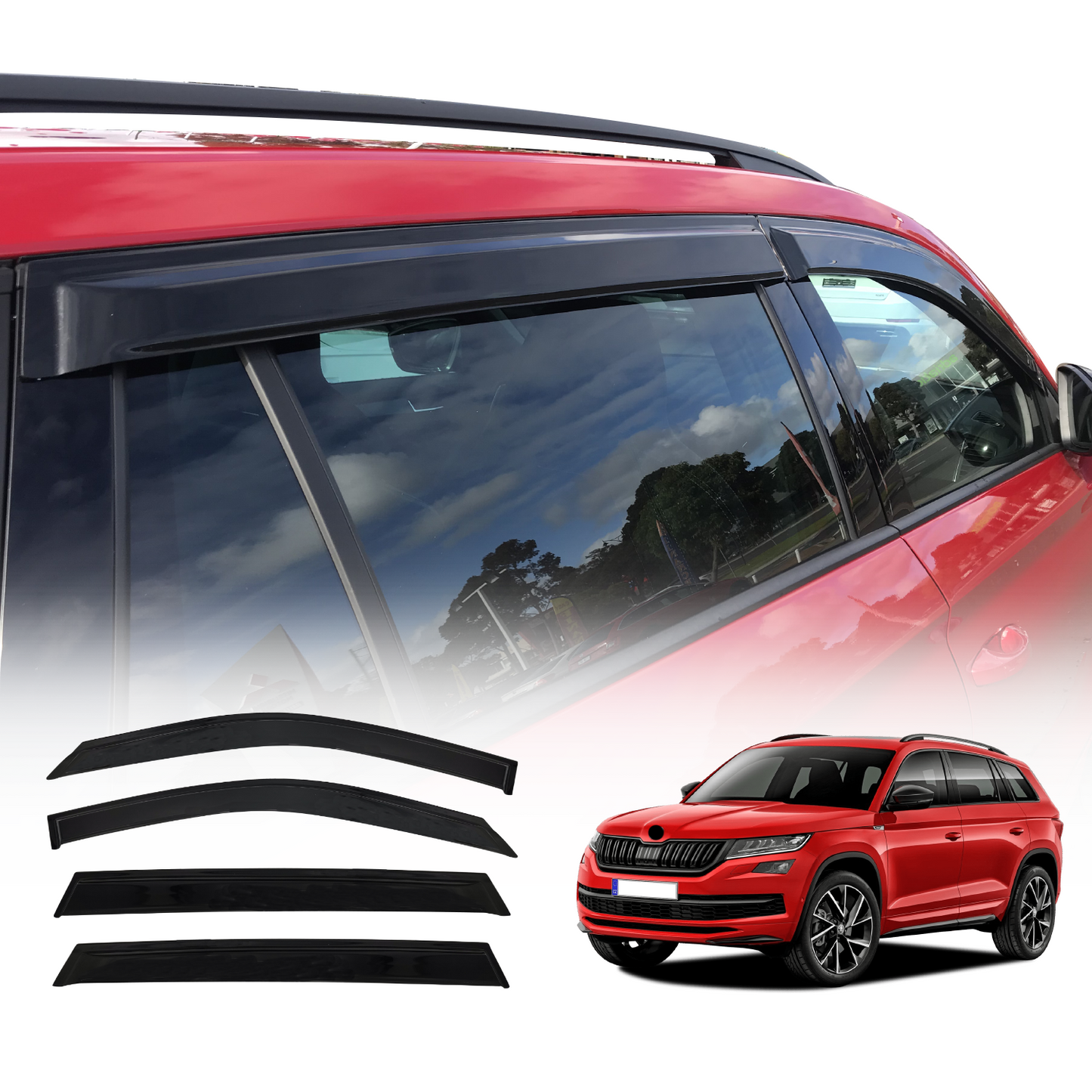 Luxury Weathershields Weather Shields Window Visor For Skoda Kodiaq 2017+