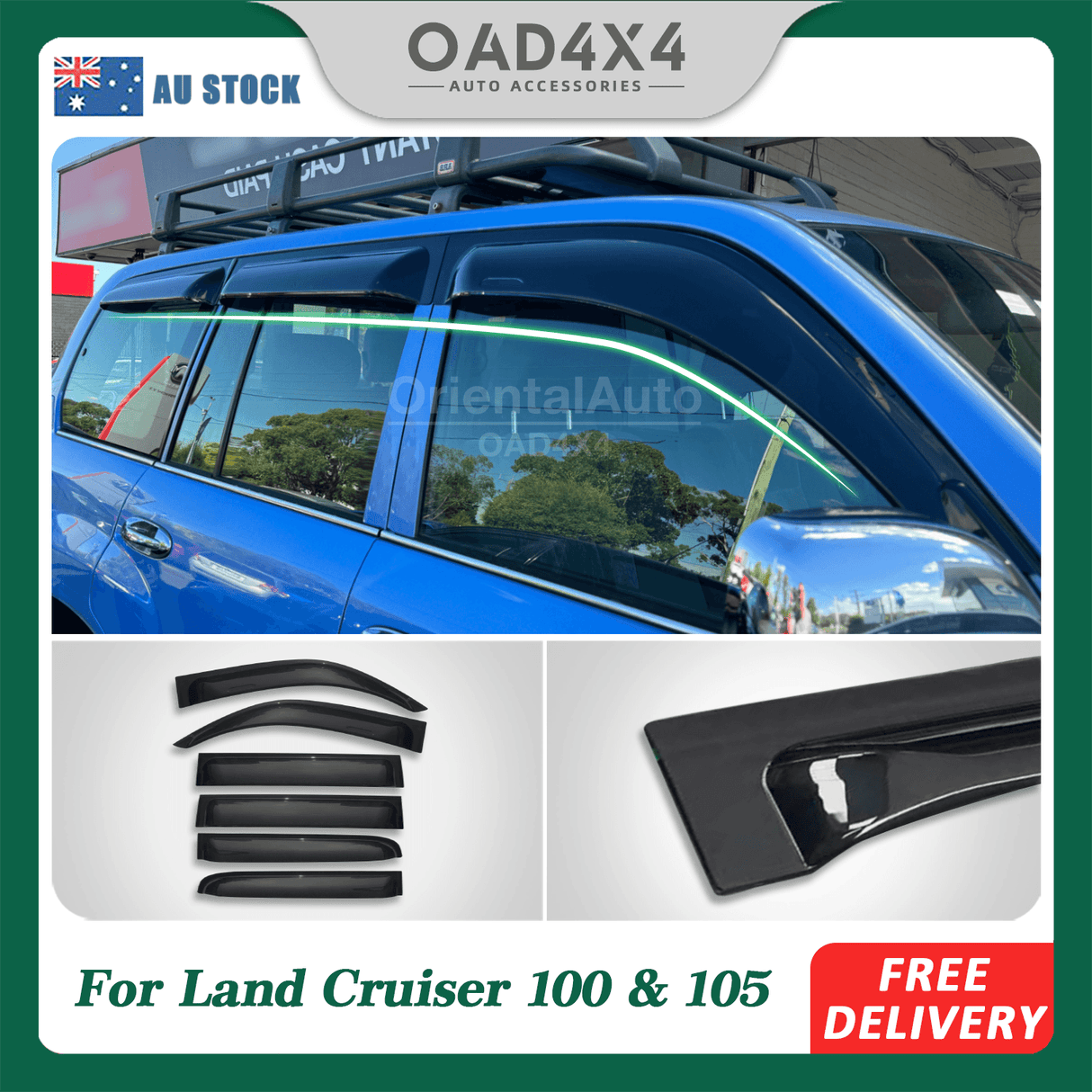 Widened Weather Shields for Toyota Land Cruiser 100/105 LC100/105 Series 1998-2007 6PCS