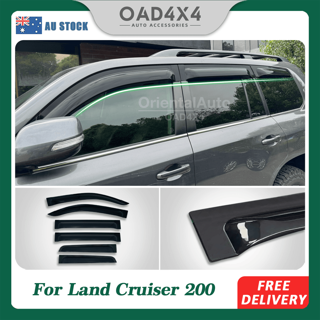 Widened Weather Shields for Toyota Landcruiser 200 Series 2007-2021 6PCS