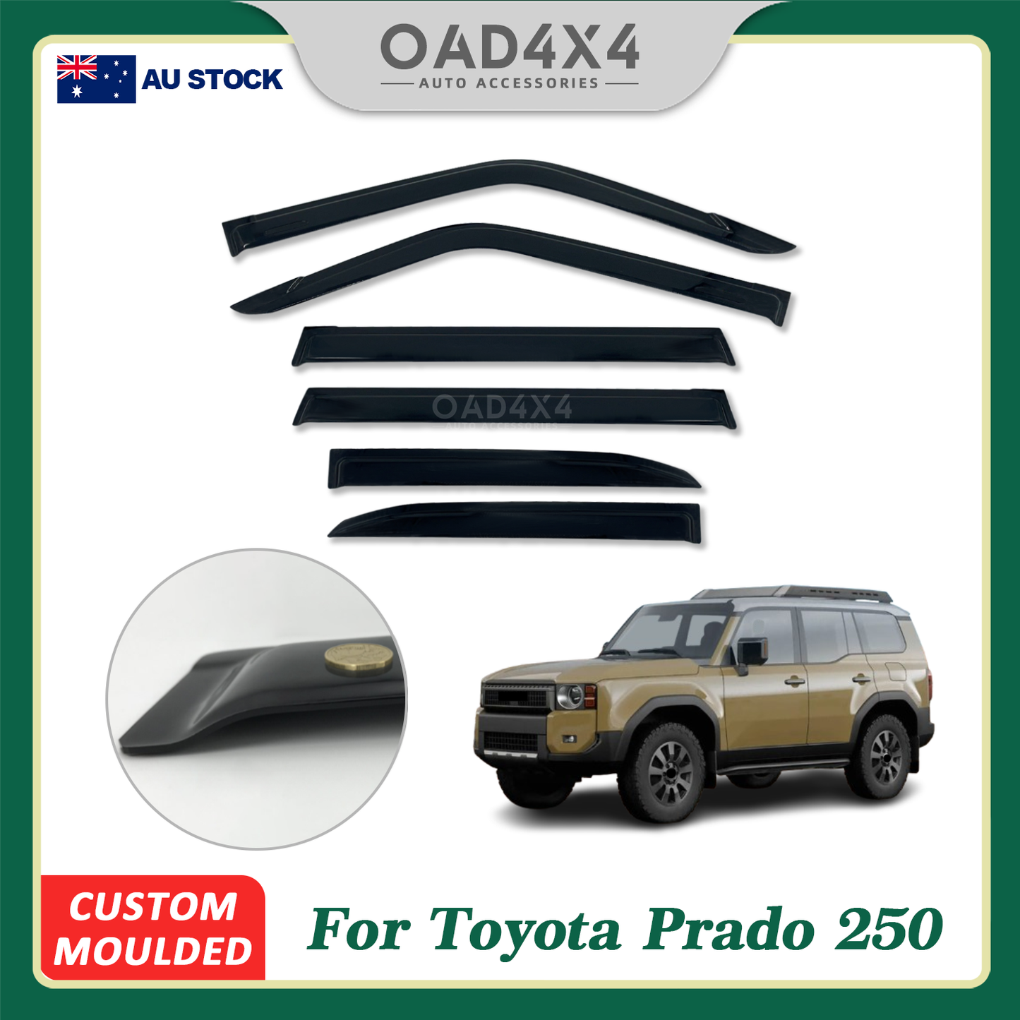 Weather Shields for Toyota Land Cruiser Prado 250 2024-Onwards 6PCS