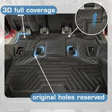 Third Row Car Floor Mats for Toyota LandCruiser 300 7seats 2021-Onwards LC300