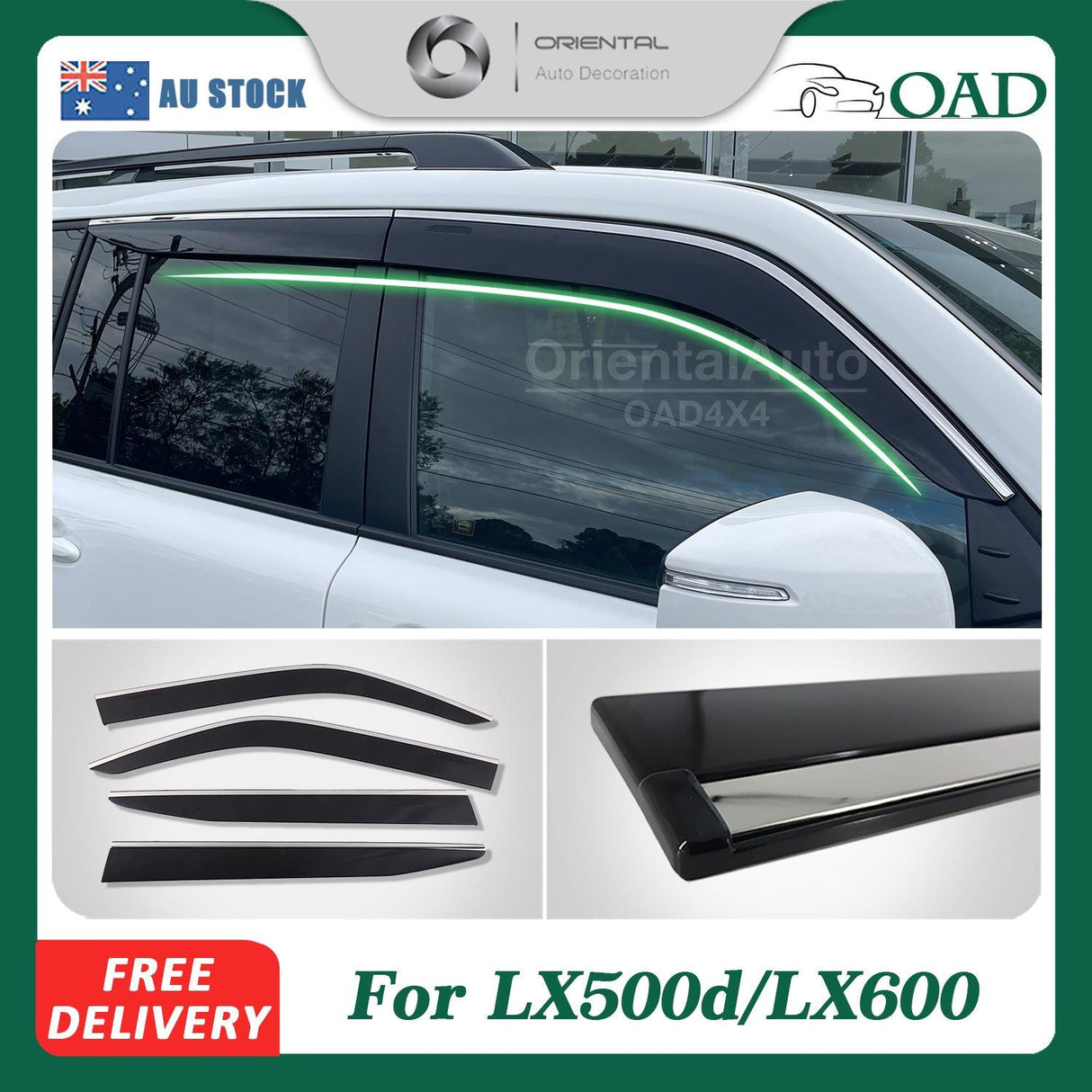 Stainless Edge Weather Shields For Lexus LX500d LX600 2021-Onwards