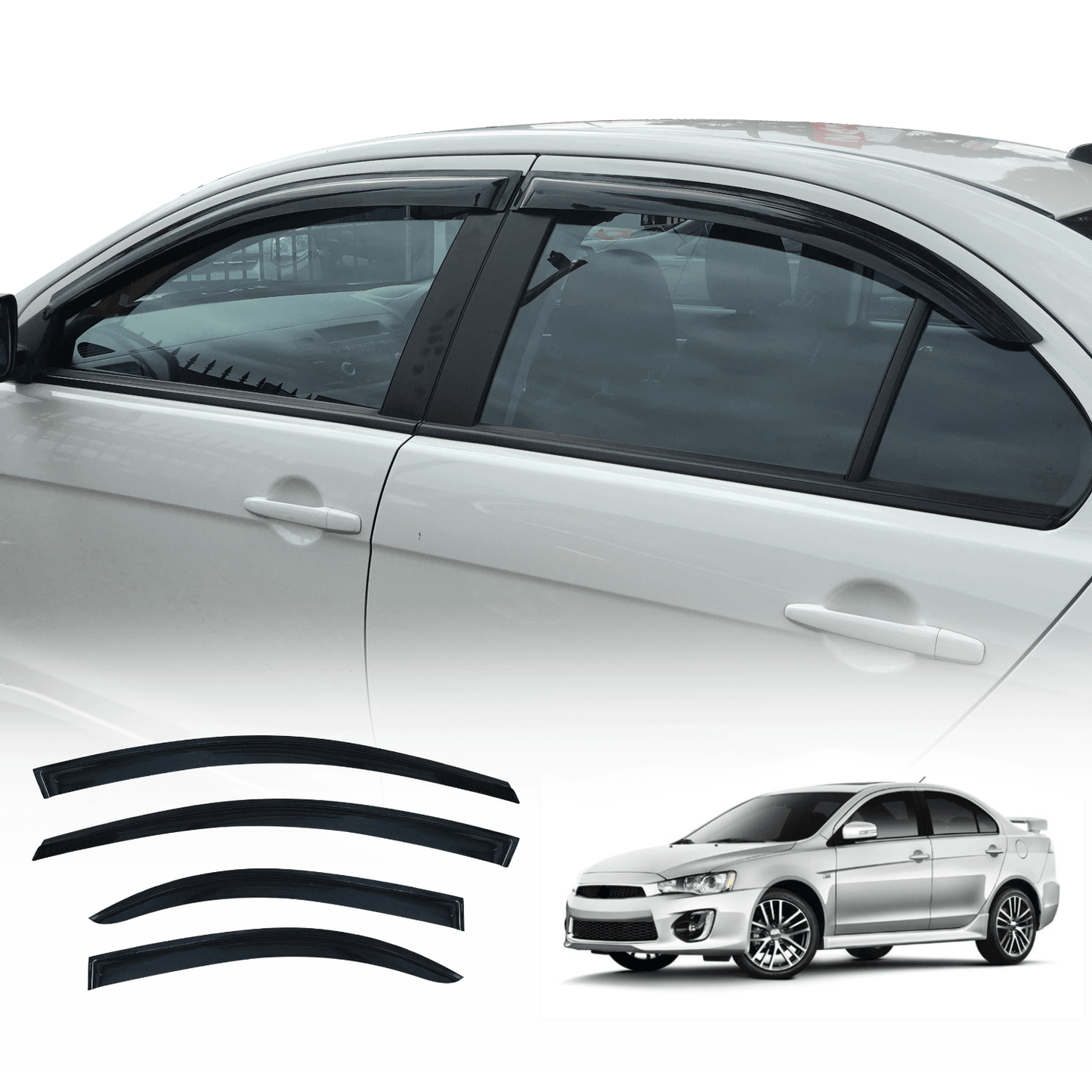 Weather Shields for Mitsubishi Lancer Sedan 2007-Onwards