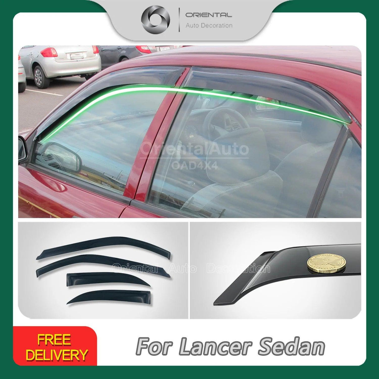 Weather Shields for  Mitsubishi Lancer Sedan 1996-2003