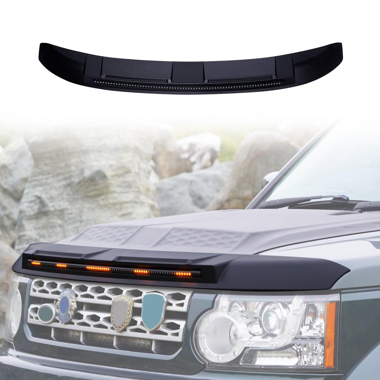 Bonnet Protector with LED Lights for Land Rover Discovery 3 4 2004-2016