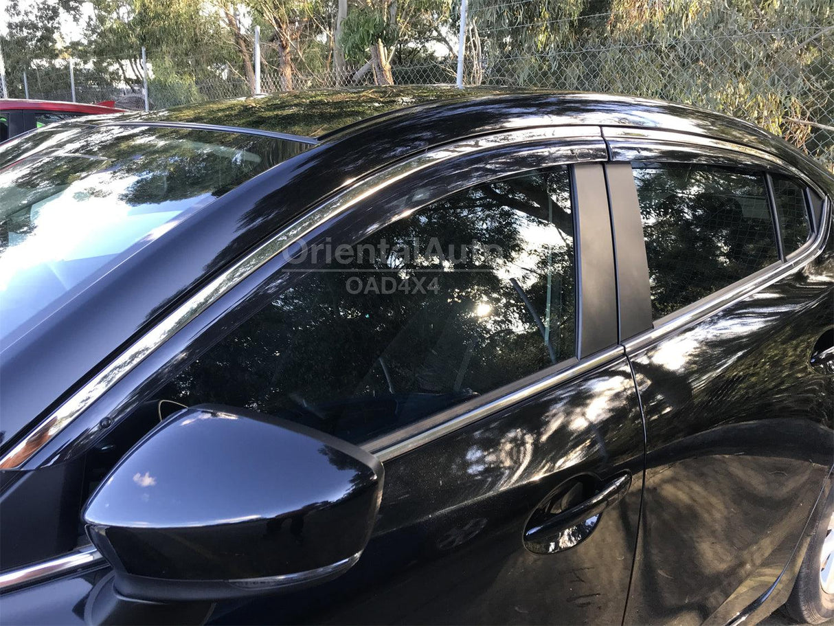 Stainless Edge Weather Shields for Mazda 3 BM BN Sedan 2013-2019