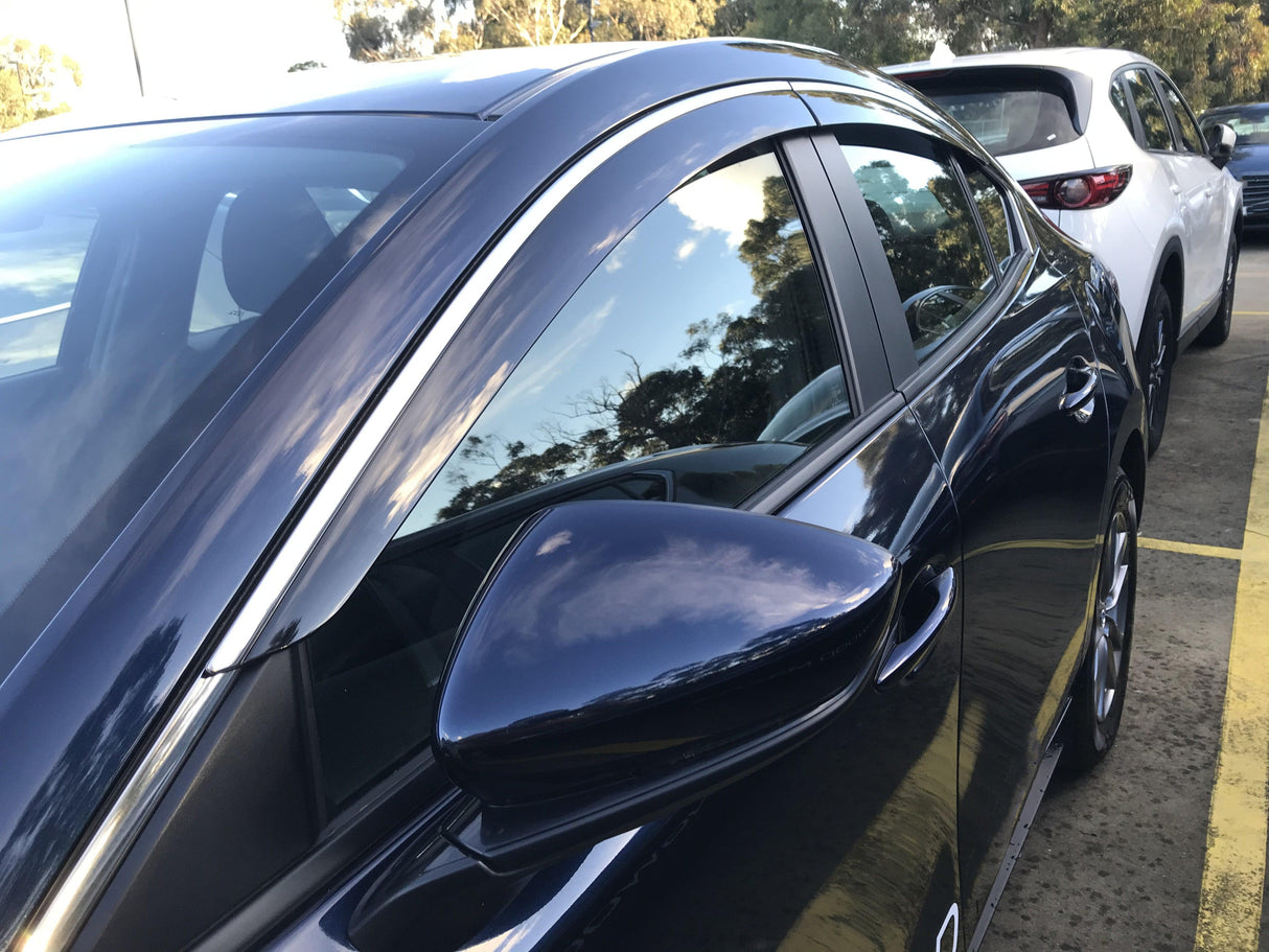 Stainless Edge Weather Shields for Mazda 3 BP Sedan 2019-Onwards