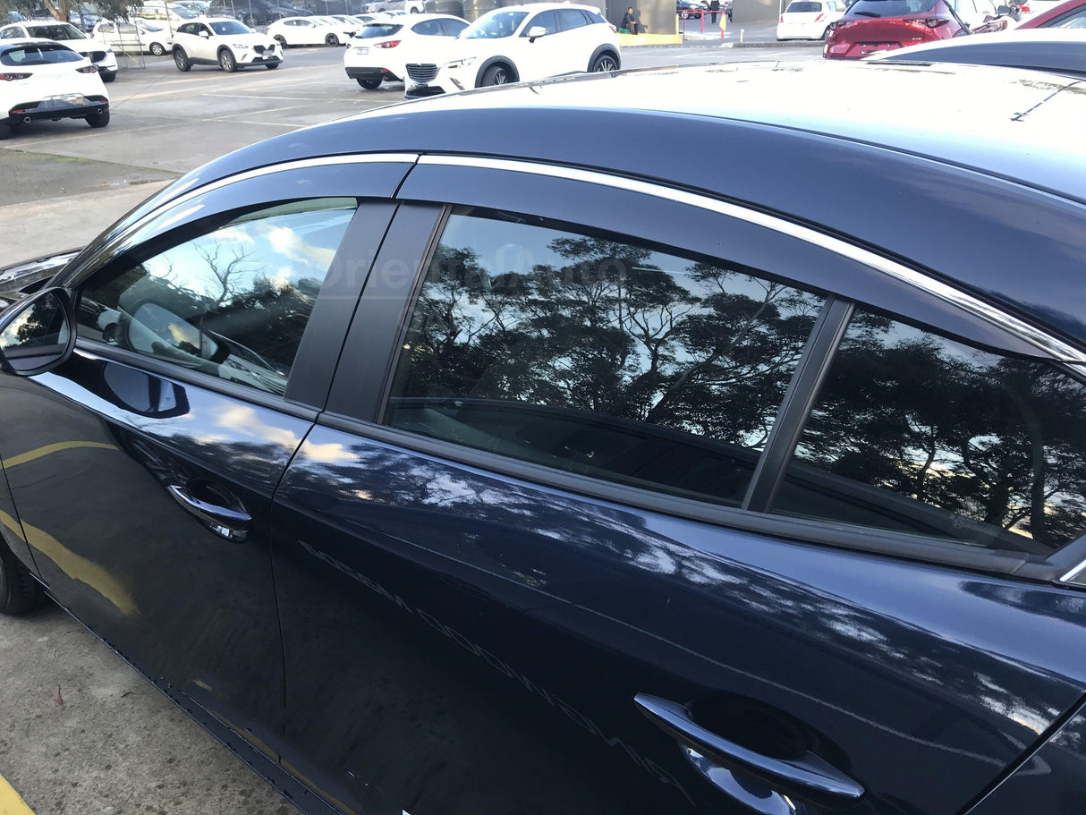 Stainless Edge Weather Shields for Mazda 3 BP Sedan 2019-Onwards