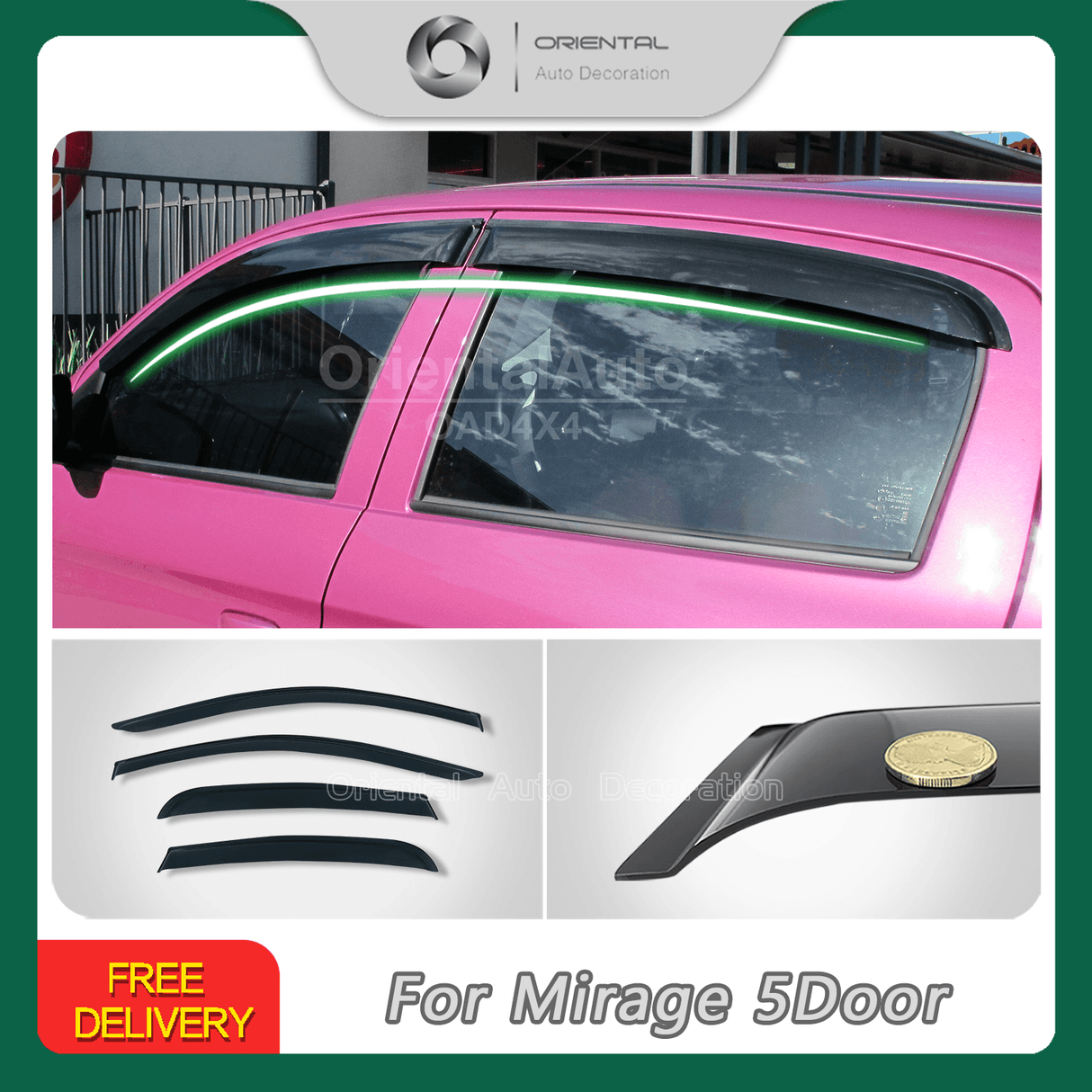 Weather Shields for Mitsubishi Mirage Hatch 2012-Onwards