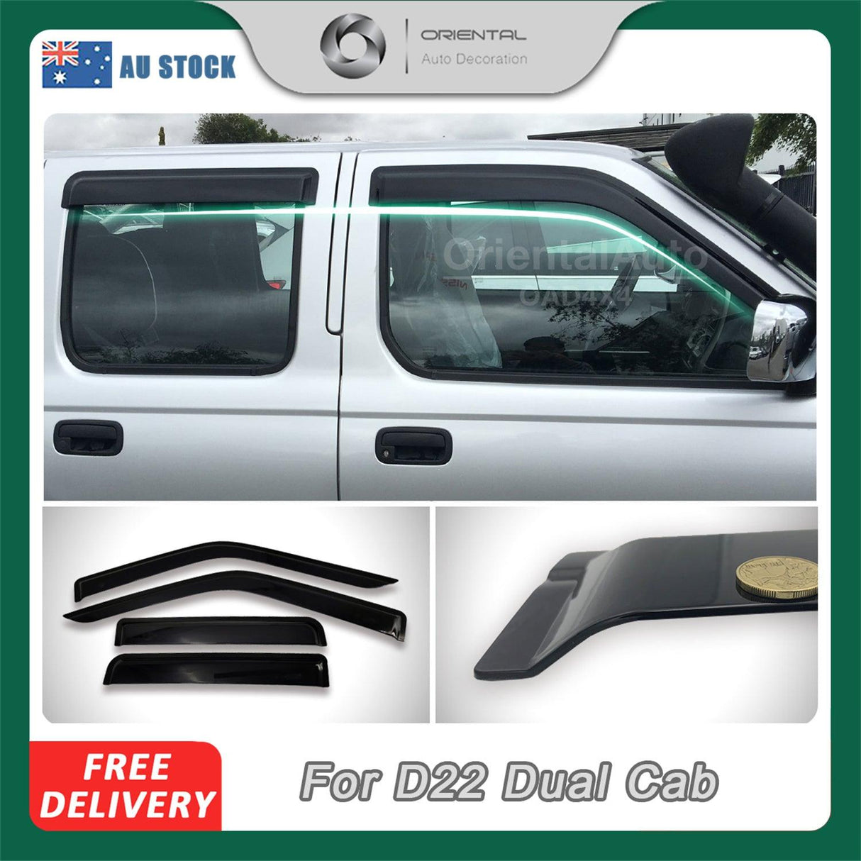 Injection Weather Shields for Nissan Navara D22 Dual Cab 1997-2015