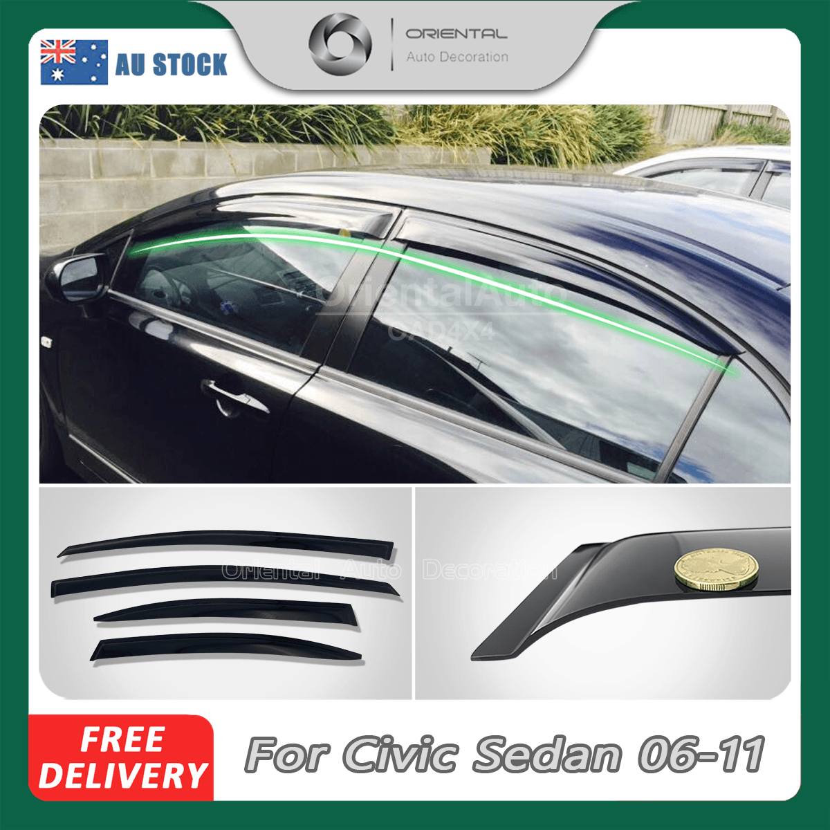 Weather Shields for Honda Civic Sedan 8th gen 2006-2011