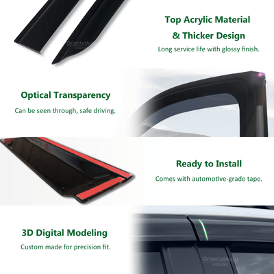 Injection Weather Shields & Door Sill Protector For ISUZU D-MAX / DMAX Dual Cab 2012-2020