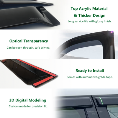 Luxury Weather Shields & Detachable 3pcs Cargo Mat for Suzuki Jimny XL 5 Doors 2023-Onwards Weathershields Window Visors