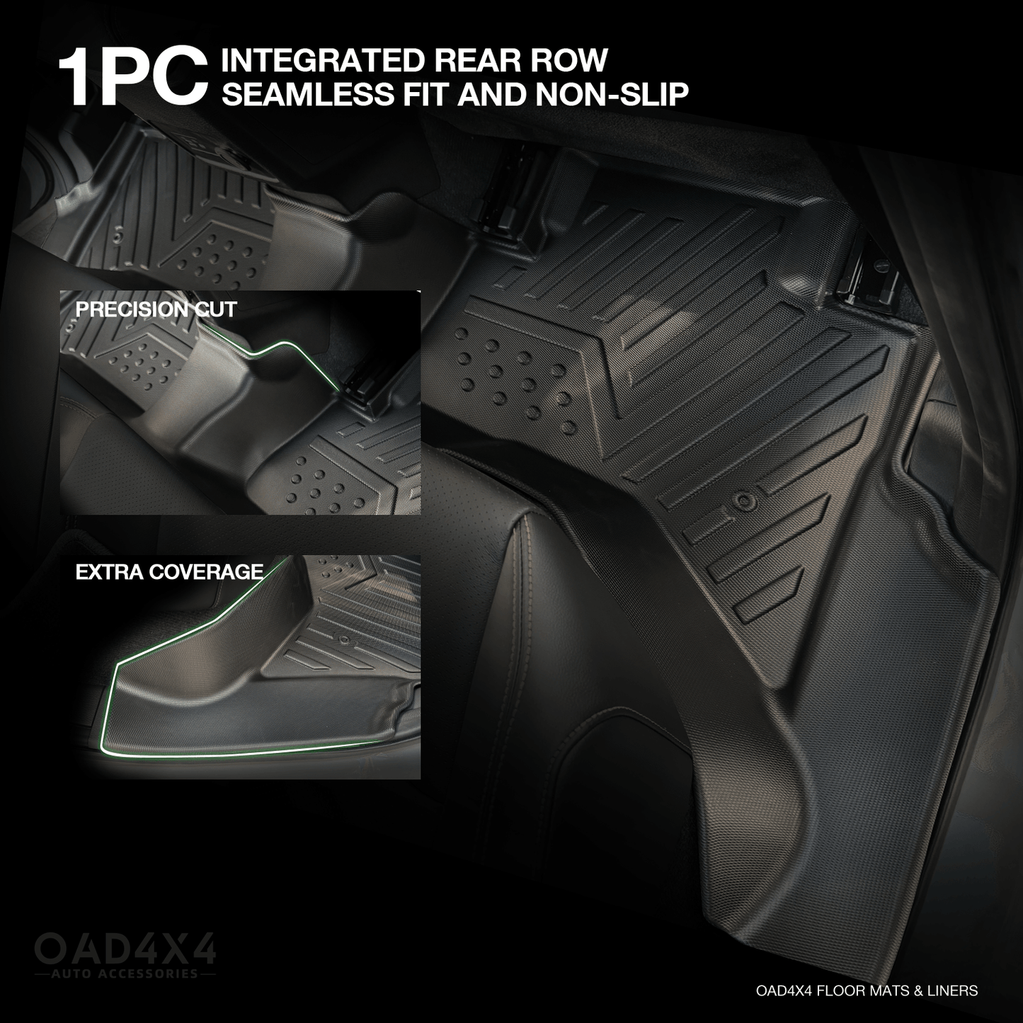 5D Car Floor Mats & Door Sills Protector for Mitsubishi Triton MV All-New Dual Cab 2024-Onwards