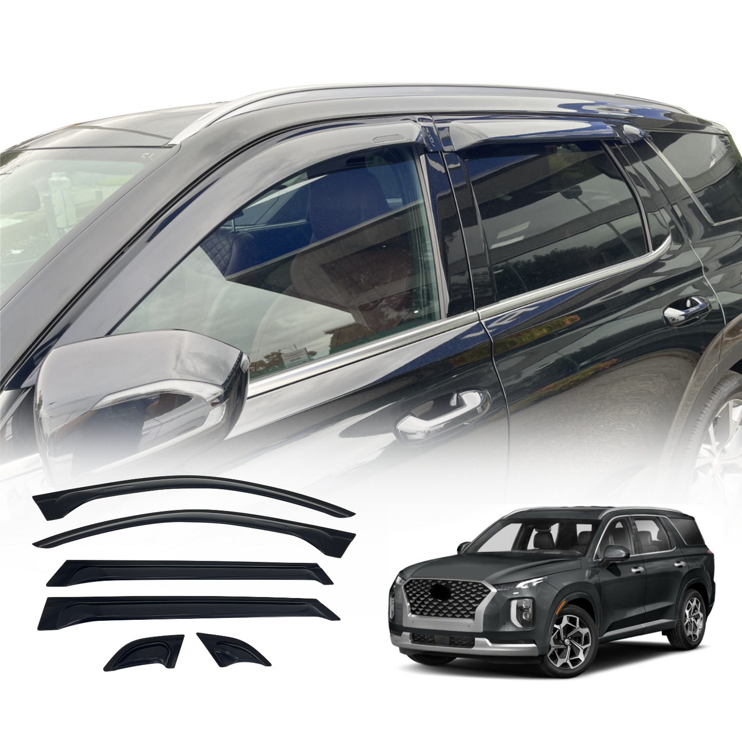 Weather Shields for Hyundai Palisade 2019-Onwards 6PCS