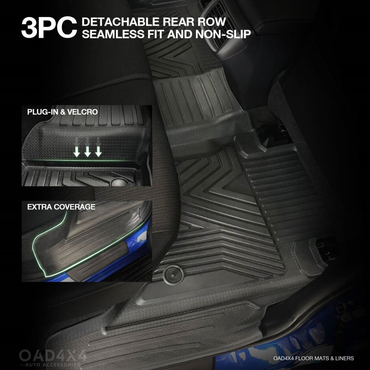 Floor Mats & Door Sill Protector for Toyota Hilux Auto Transmission Dual Cab 2015-2024