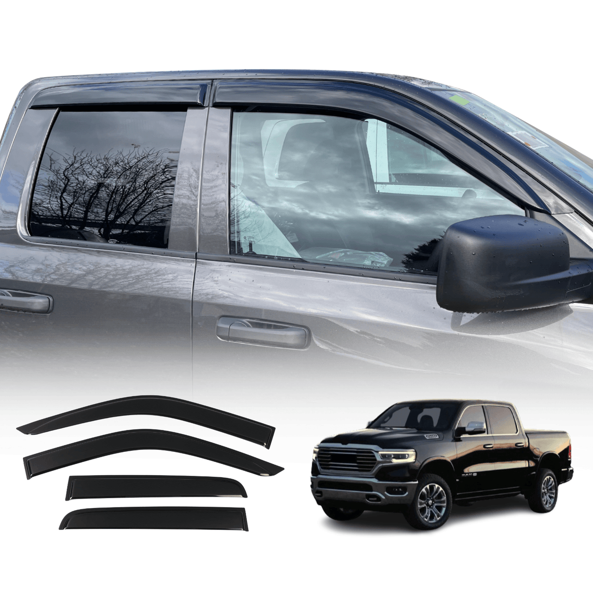 Weather Shields For RAM 1500 DS Series Quad Cab 2017-2022