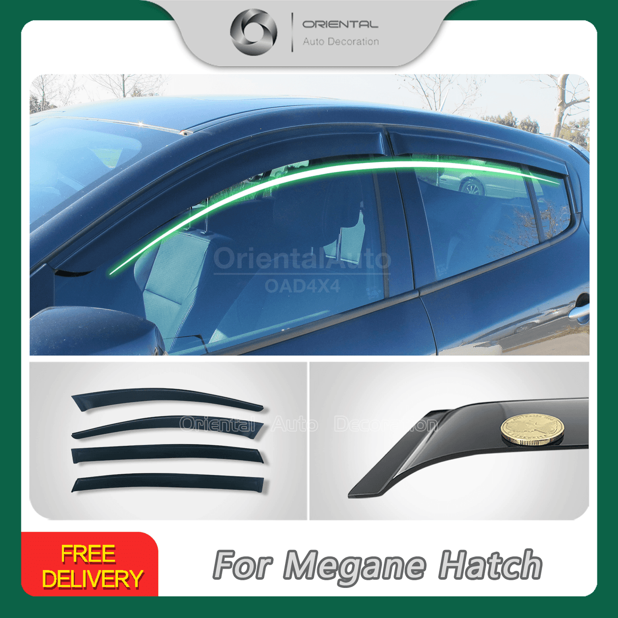 Weather Shields for Renault Megane Series 3 B32 B95 Hatch 2010-2016