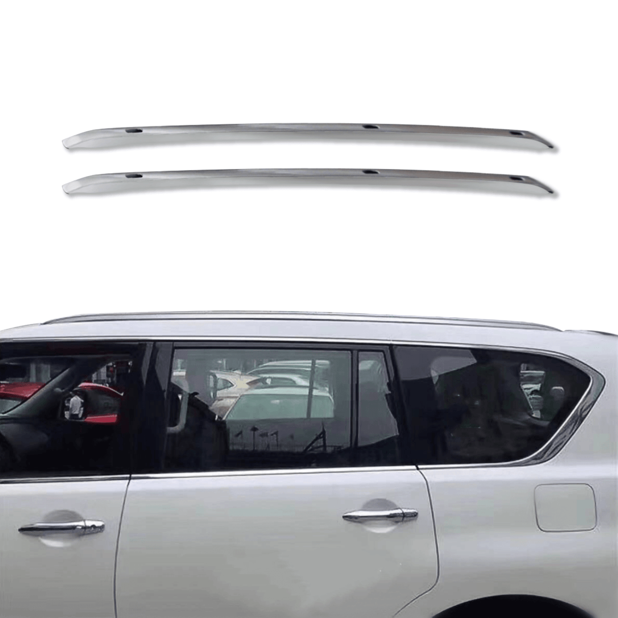 1 Pair Aluminum Flush Rail Roof Rack Luggage carrier bar For Nissan Patrol Y62