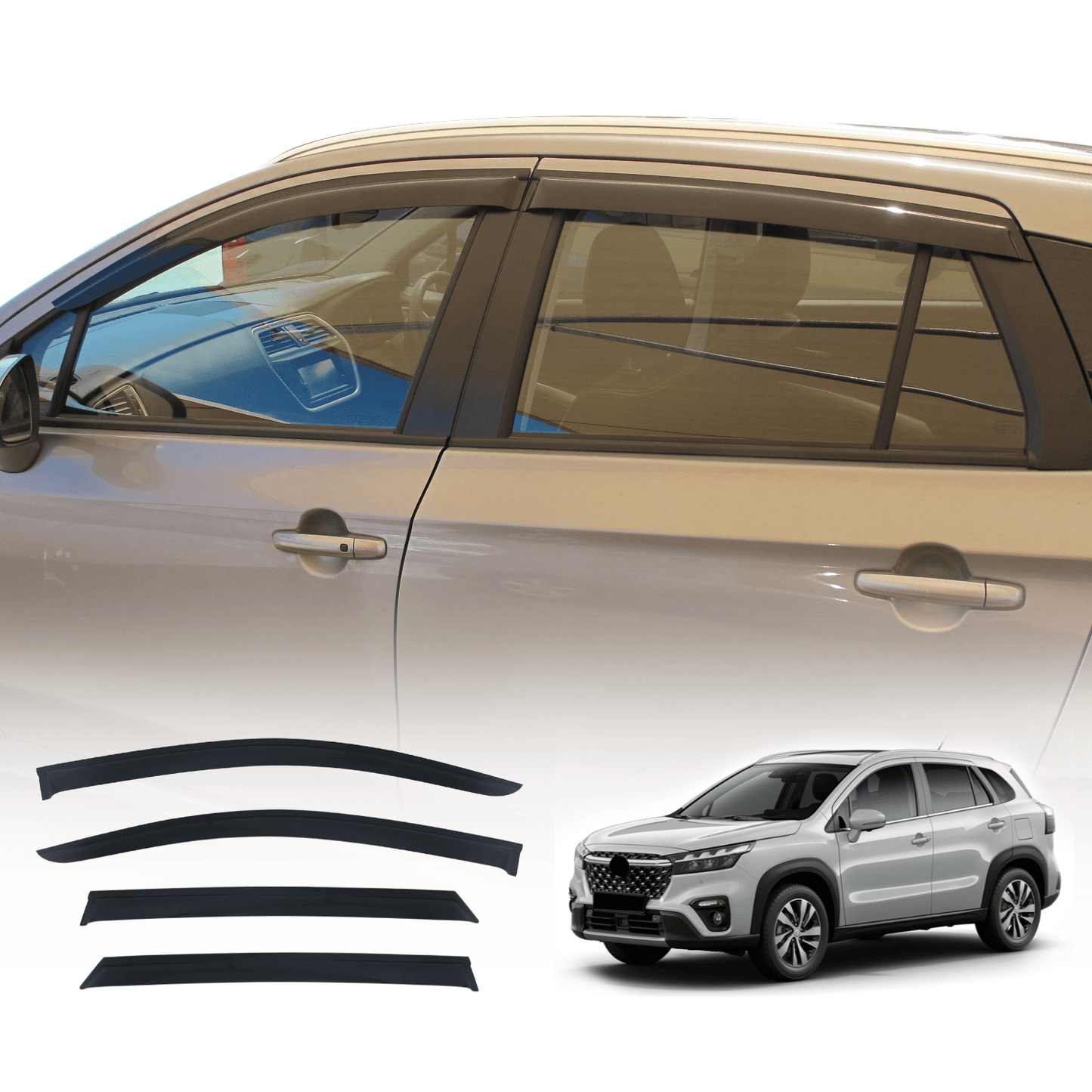 Chrome Edge Weather Shields for Suzuki S-Cross JY Series 2013-2022