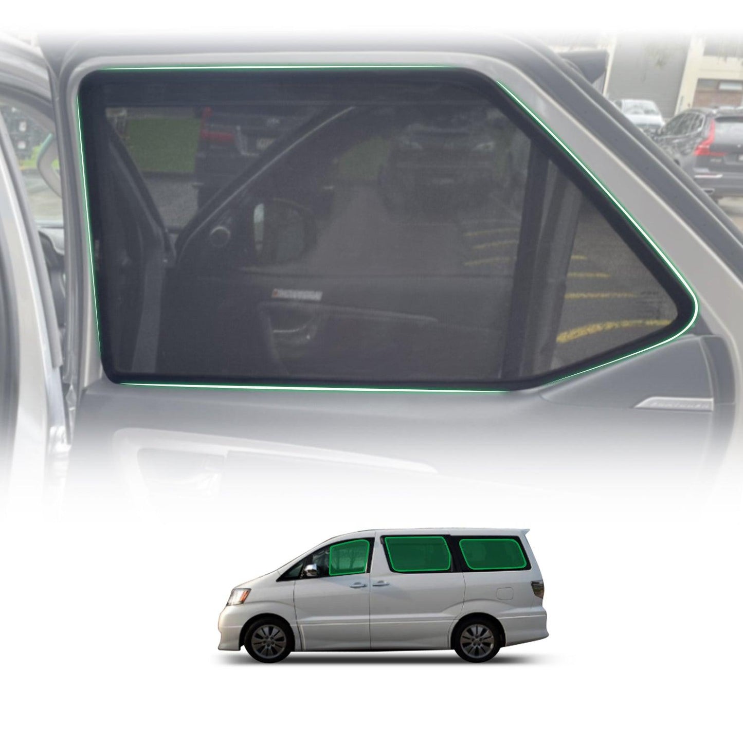 Magnetic Window Sun Shade for Toyota Alphard 2002-2008