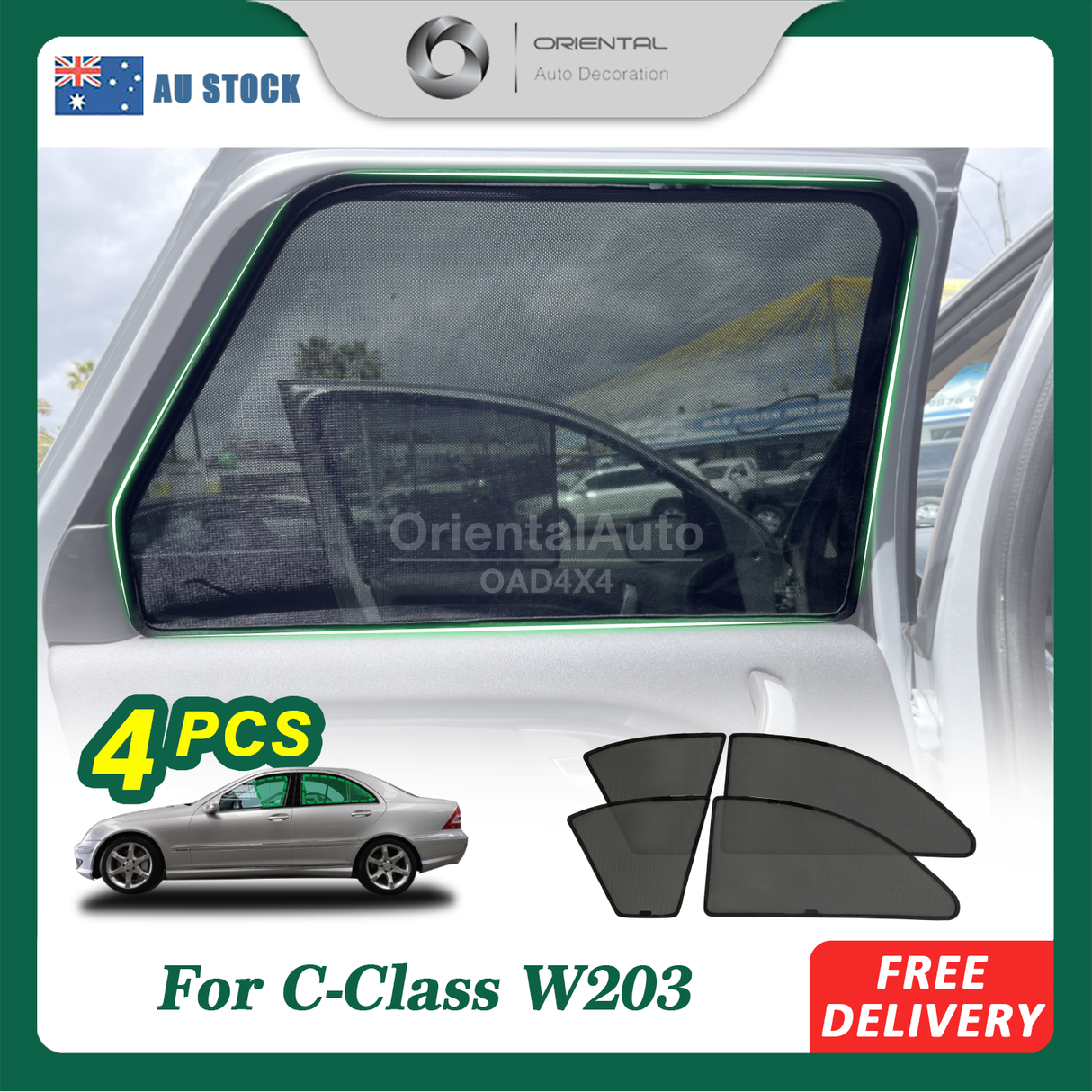 Magnetic Window Sun Shade for Mercedes-Benz C-CLASS W203 2000-2007