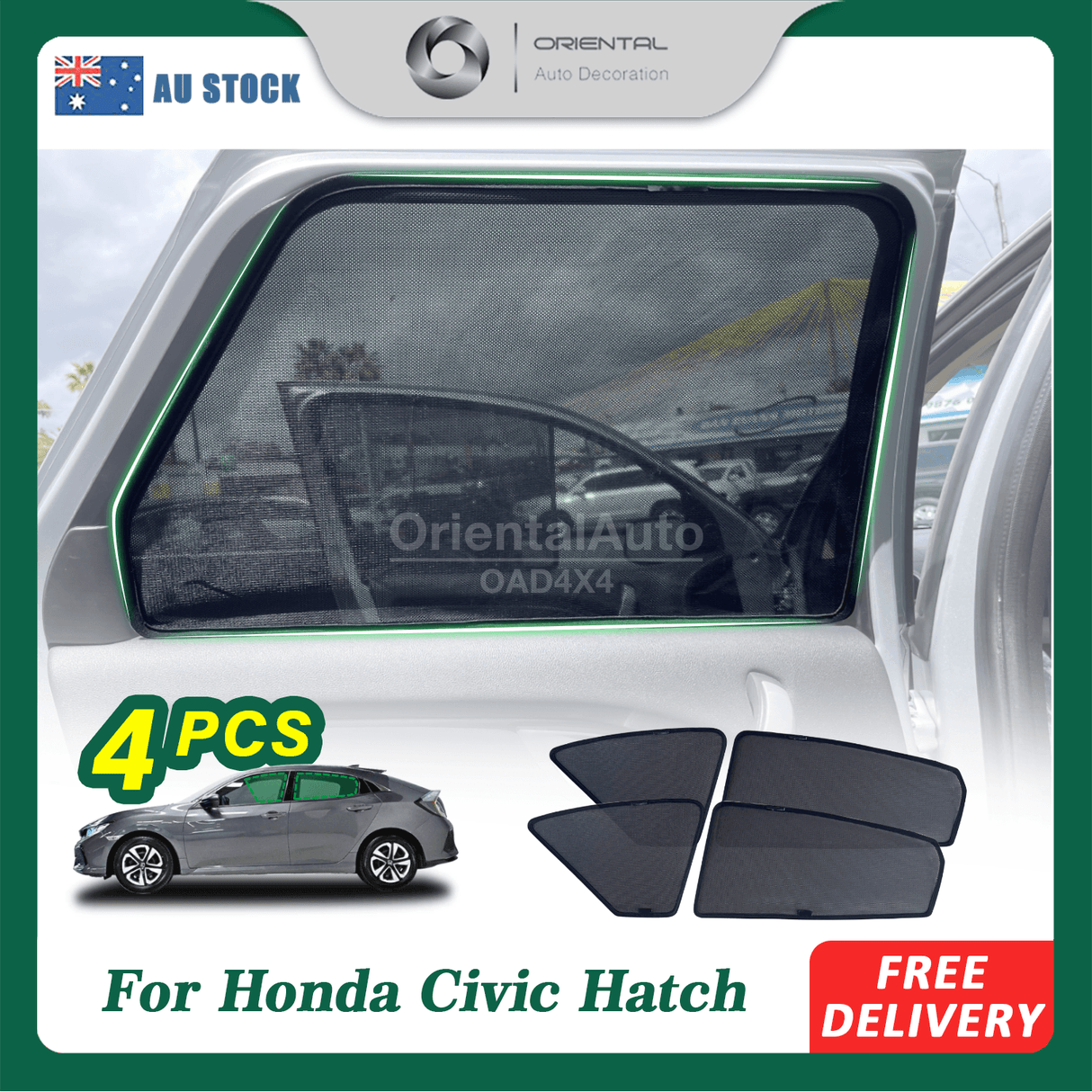 Magnetic Window Sun Shade for Honda 10th Gen Civic Hatch 2017-2021