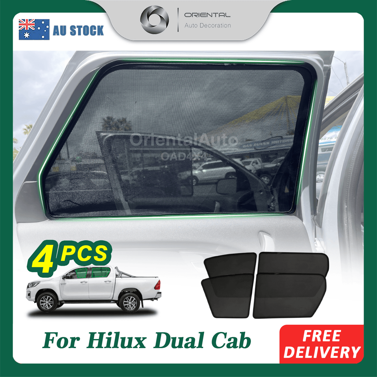 Magnetic Window Sun Shade for Toyota Hilux Dual Cab 2015-Onwards