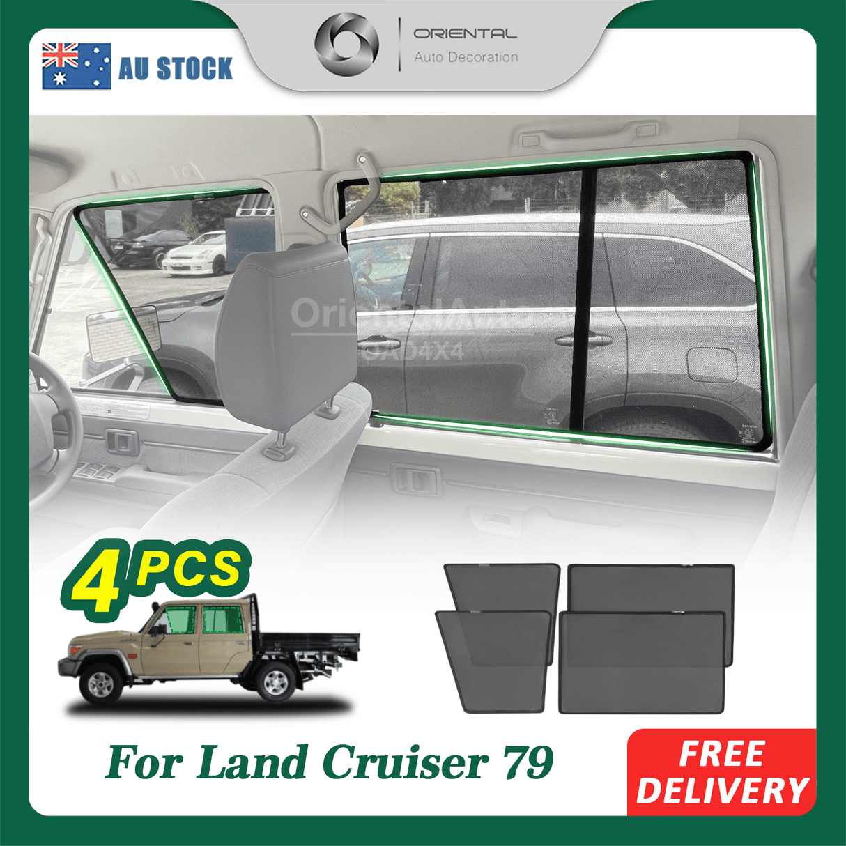 Magnetic Window Sun Shade for Toyota Landcruiser Land Cruiser 79 Series LC79