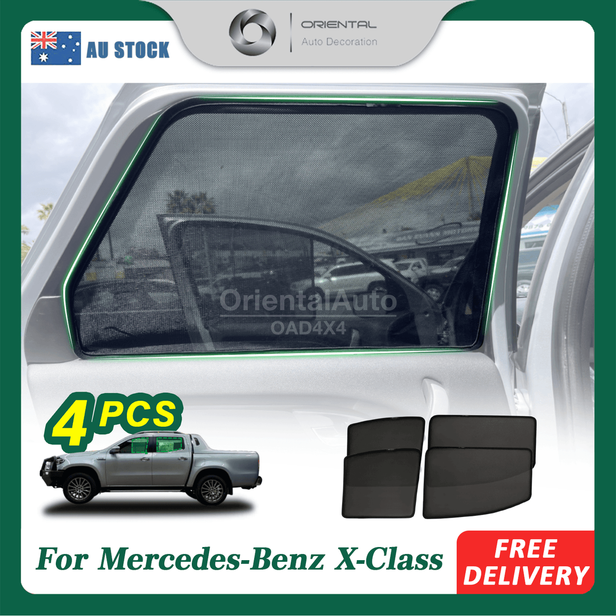 Magnetic Window Sun Shade for Mercedes-Benz X-Class 2017-Onwards