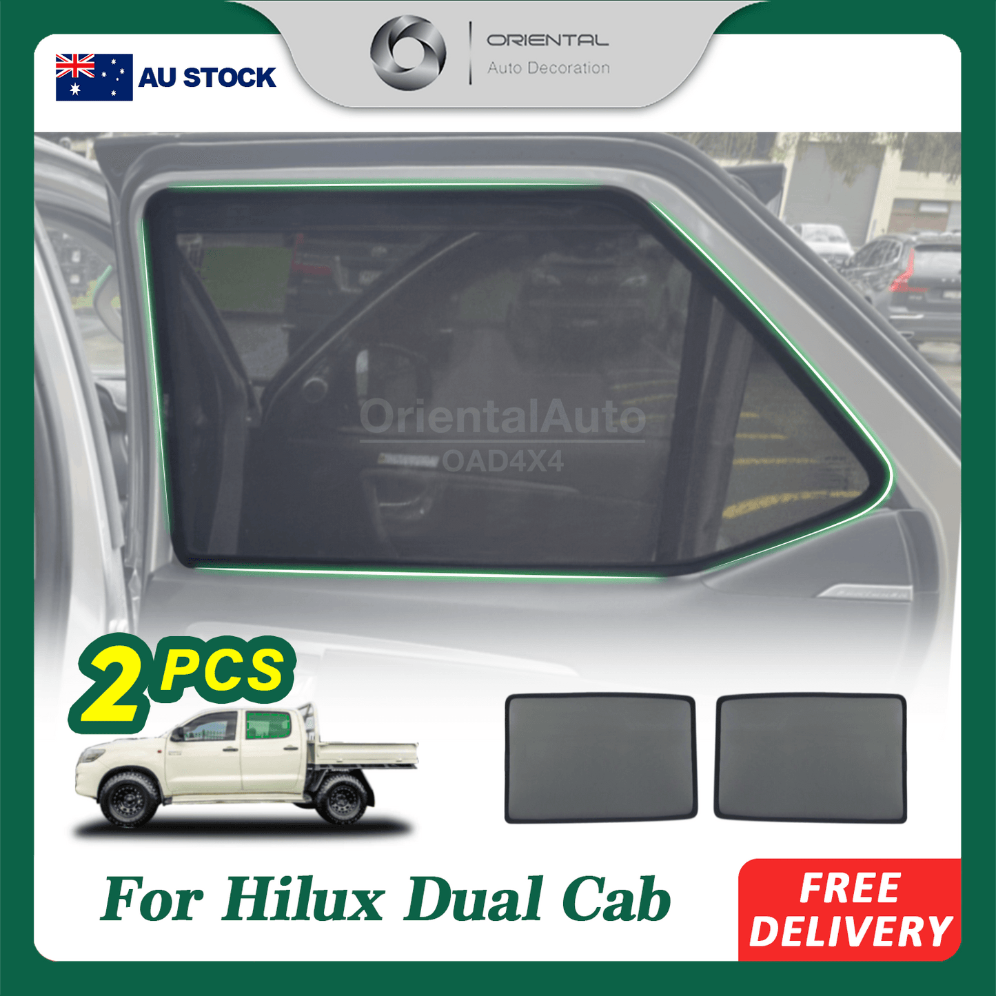 Magnetic Window Sun Shade for Toyota Hilux Dual Cab 2005-2015