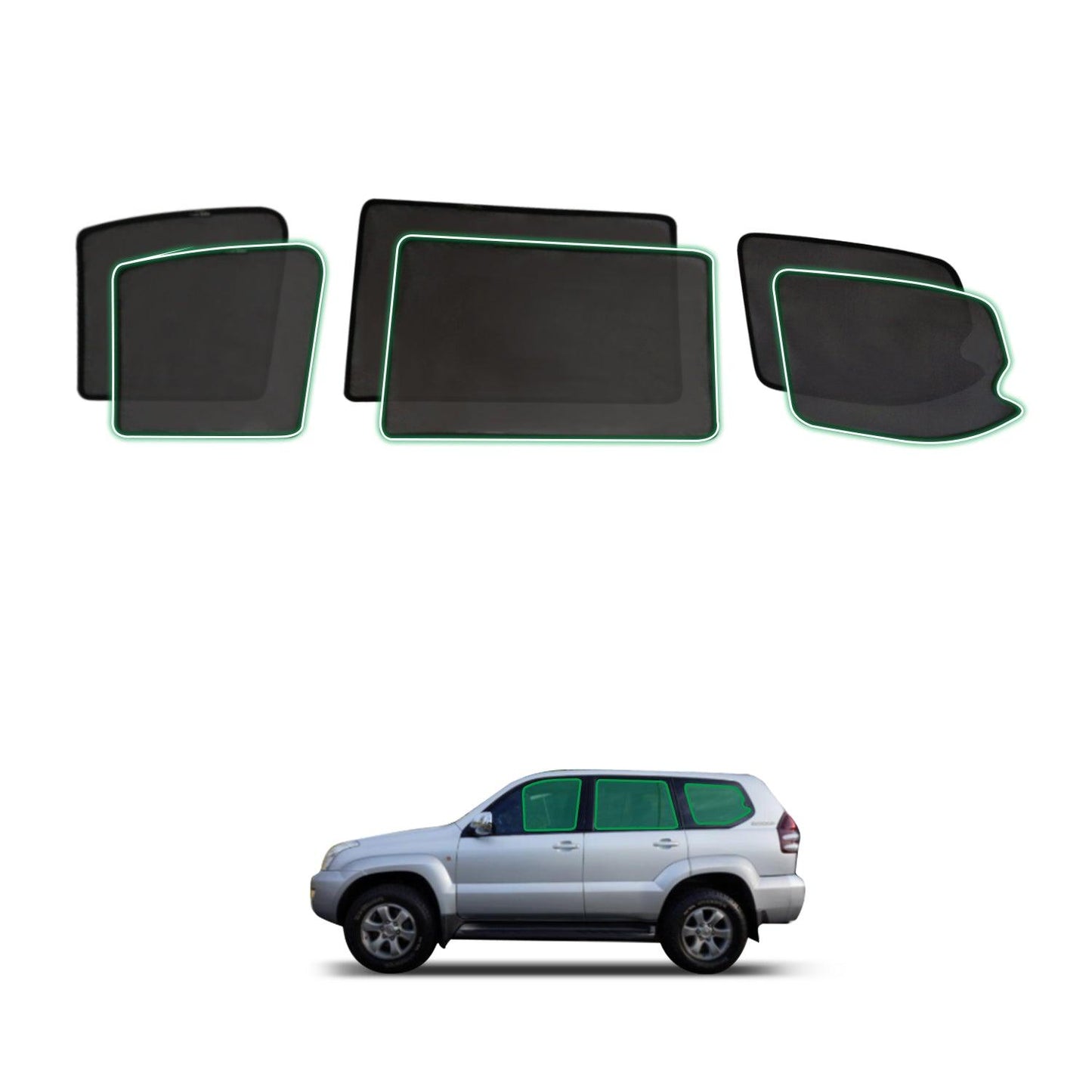 Magnetic Window Sun Shade for Toyota Landcruiser Prado 120 2003-2009