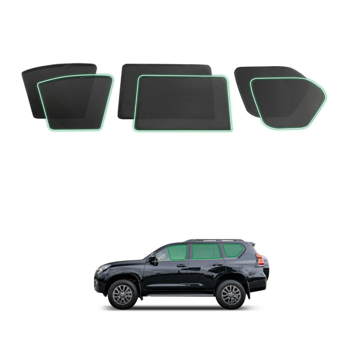 Magnetic Window Sun Shade for Toyota Landcruiser Prado 150 2009-2024