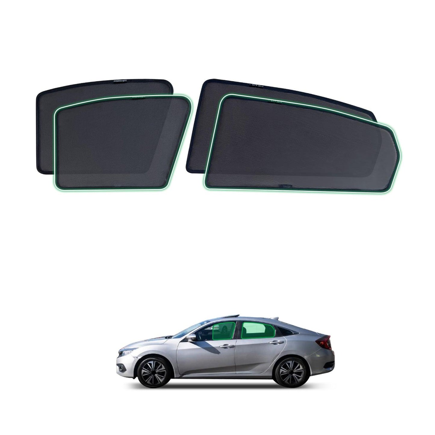 Magnetic Window Sun Shade for Honda 10th Gen Civic Sedan 2016-2021