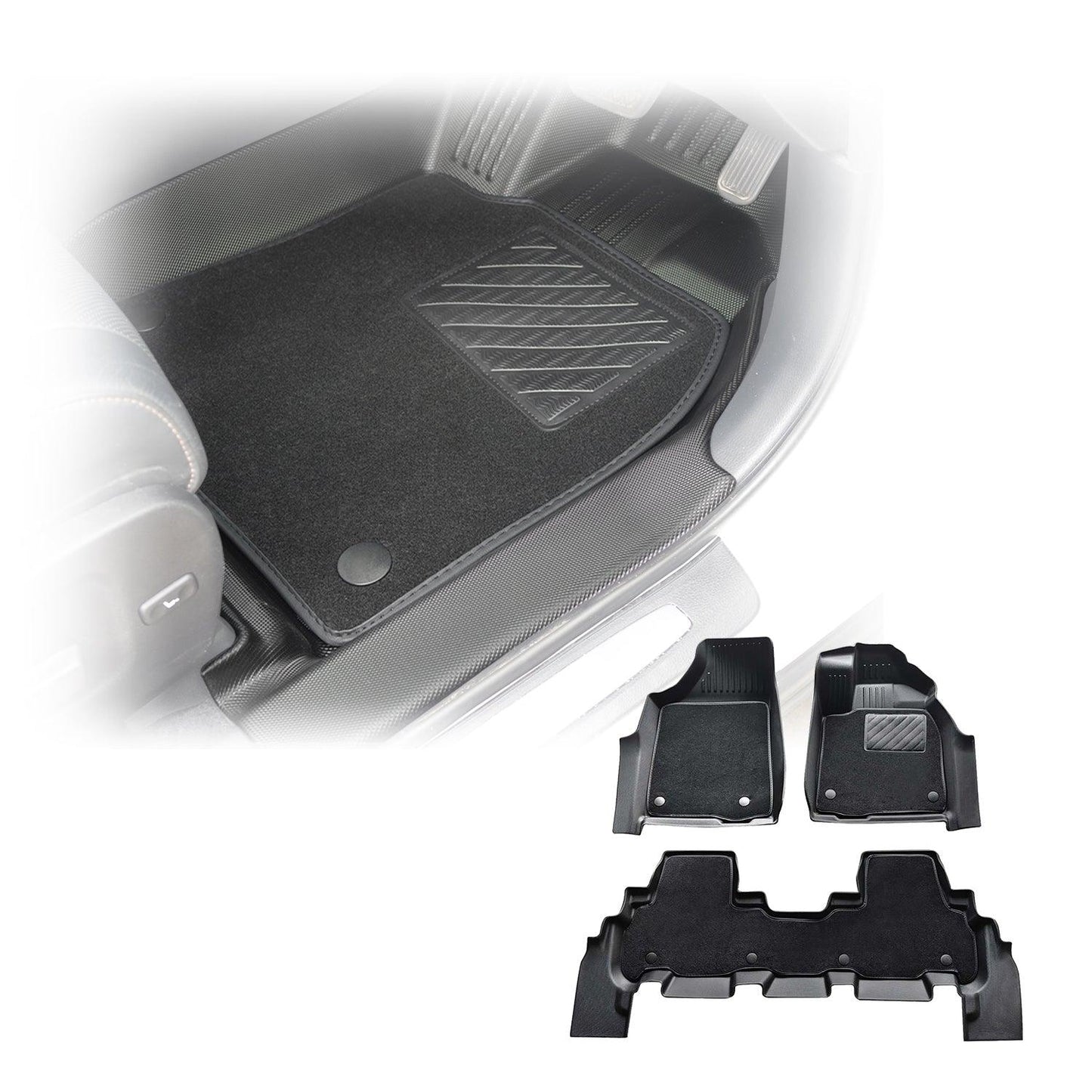 5D Double-Layer Car Floor Mats for Toyota Kluger 2013-2021