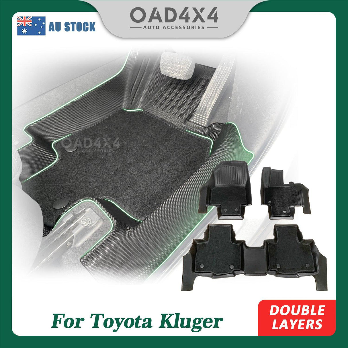 5D Double-Layer Car Floor Mats for Toyota Kluger 2021-Onwards