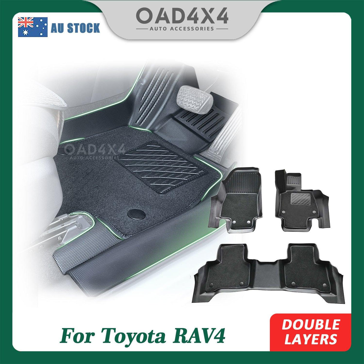 5D Double-Layer Car Floor Mats for Toyota RAV4 2019-Onwards