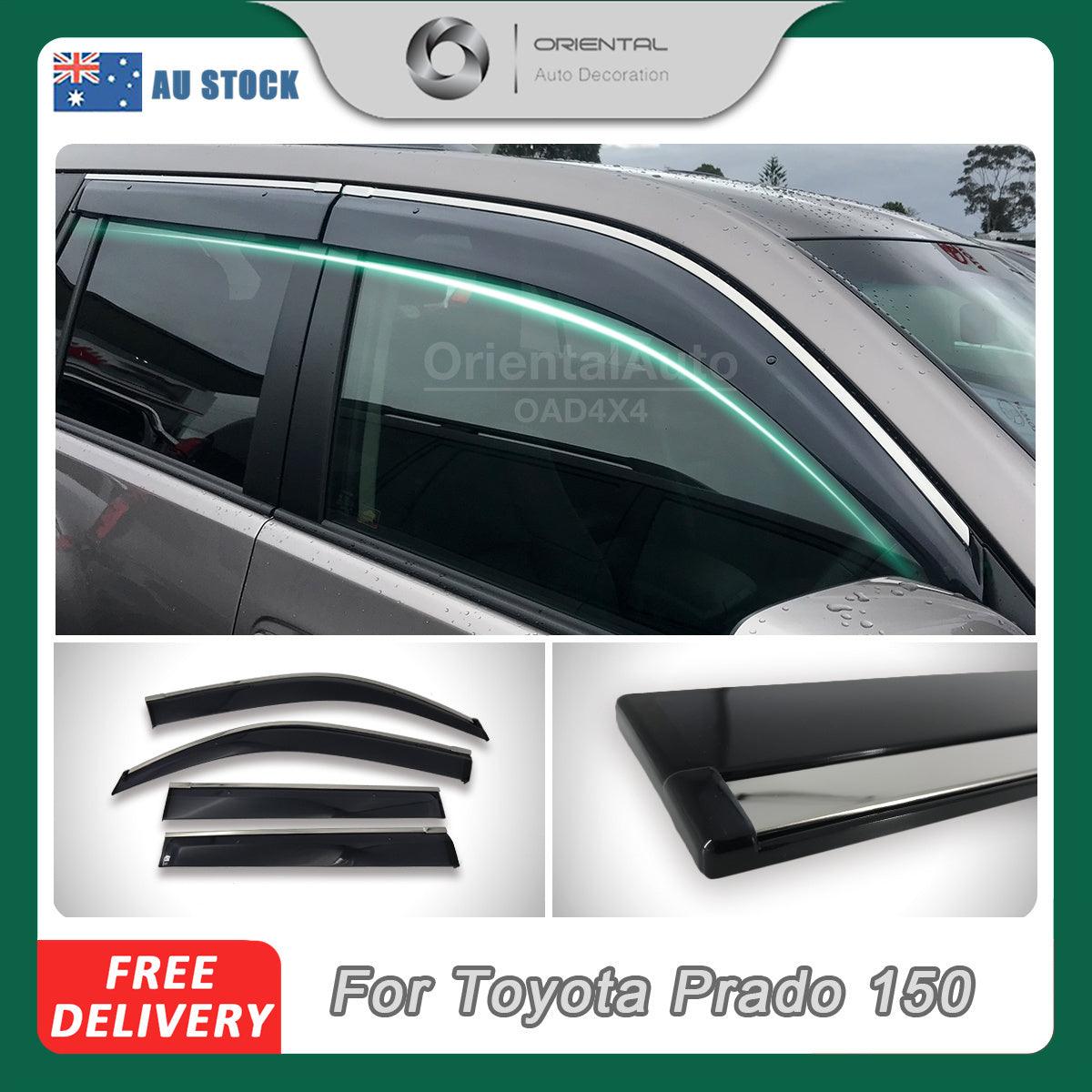 Stainless Edge Weather Shields For Toyota Land Cruiser Prado 150 2009-Onwards