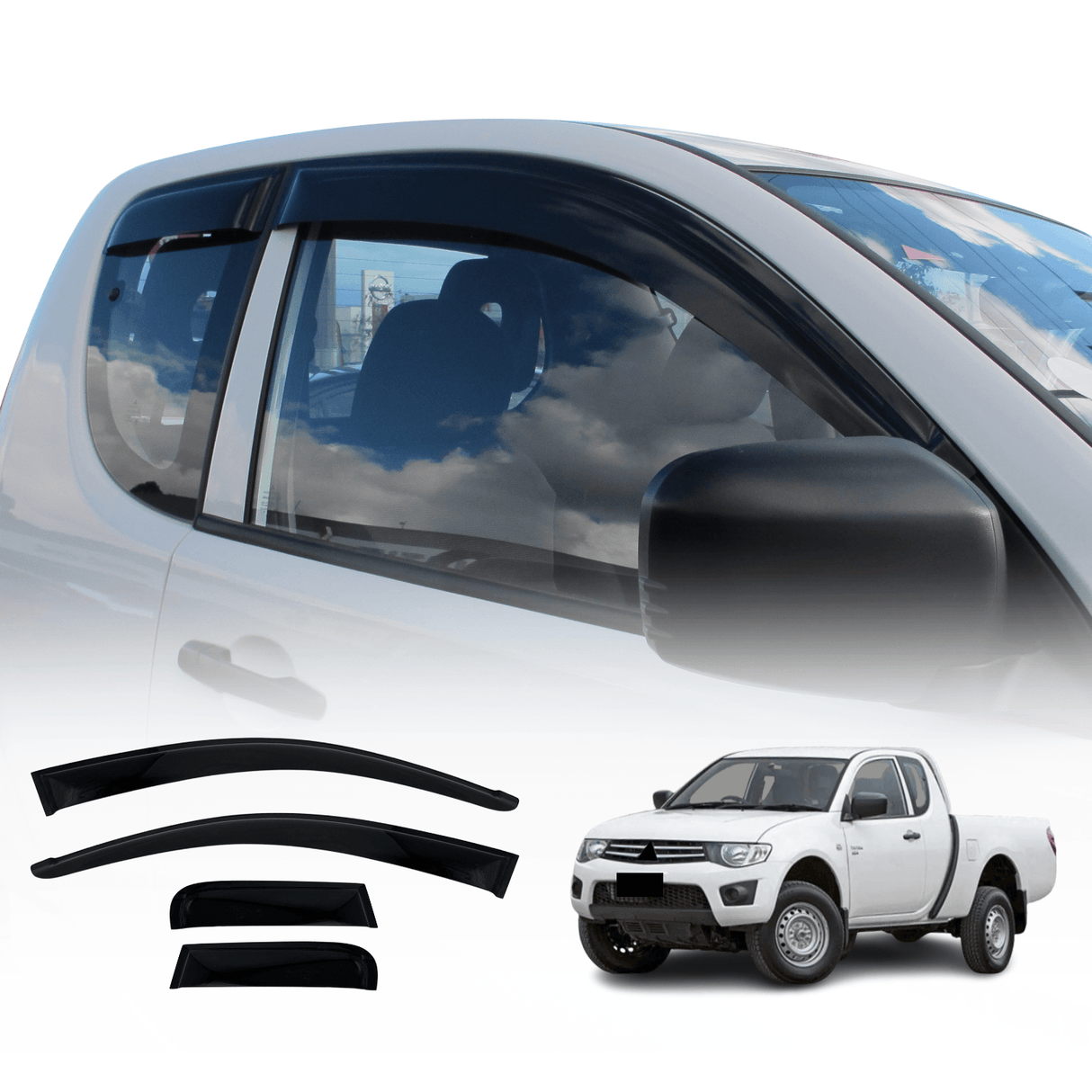 Weather Shields for Mitsubishi Triton Extra Cab 2006-2015