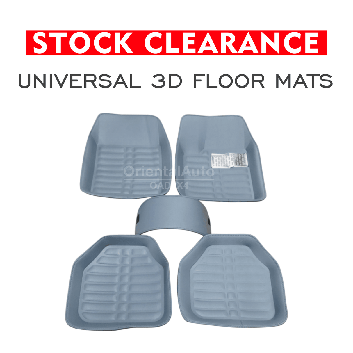 Stock Clearance| Universal 3D Leather Grey Car Floor Mats