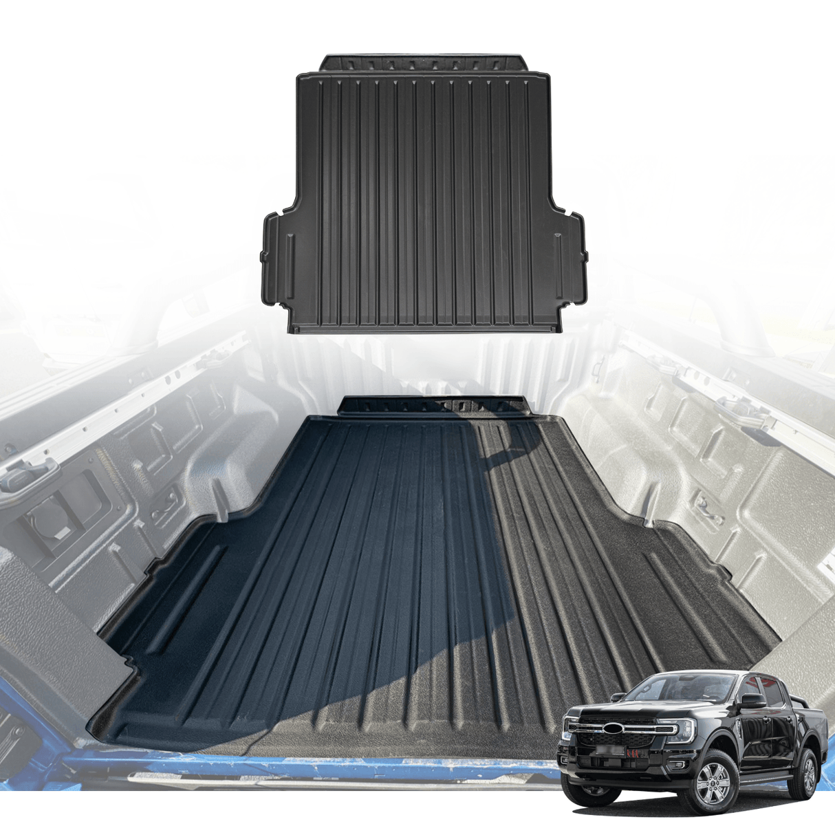 Ute Mat for Ford Ranger Dual Cab 2022-Onwards Fitted with Factory Plastic