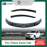 Bonnet Protector & Injection Weather Shield for Mitsubishi Triton MQ Extra Cab 2015-2018