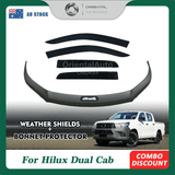 Bonnet Protector & Injection Weather Shield for Toyota Hilux Dual Cab 2015-2020