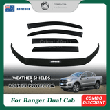 Bonnet Protector & Injection Weather Shield for Ford Ranger Dual Cab 2016-2022