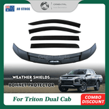 Bonnet Protector & Weather Shields for Mitsubishi Triton MQ Dual Cab 2015-2018